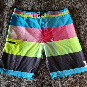 Hurley Phantom Board Shorts Colorblock Surf Beach Swim Trunks Men's Size 34